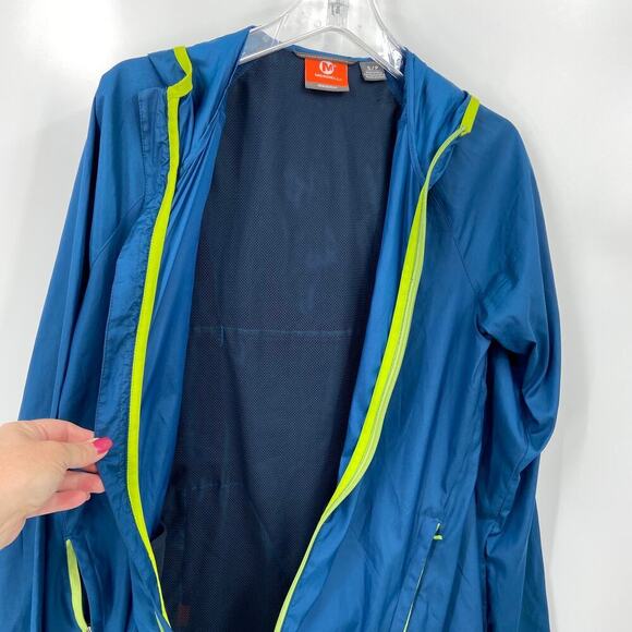 Merrell Windbreaker Jacket Womens Size S Teal Blue SelectDry Hooded Lightweight - Picture 7 of 14